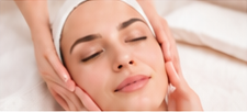 Relaxed client receiving a beauty treatment